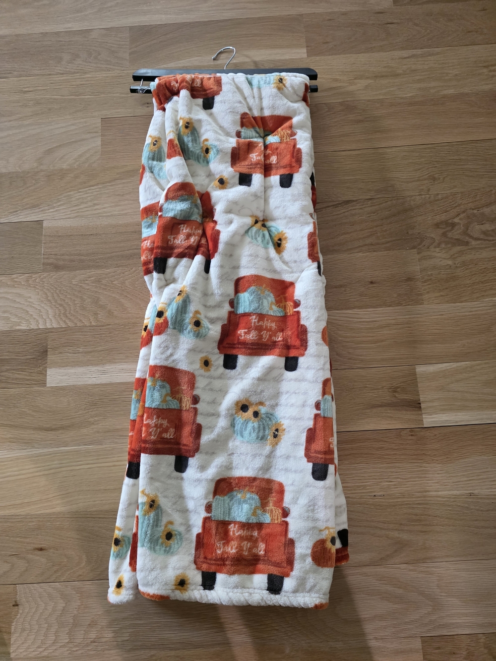 Fall Farmhouse Truck And Sunflower Print Plush Throw Blanket -